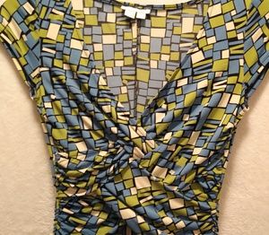 London Times Dress Size 4 l Geometric Print Midi Ladies Dress l Office Attire
